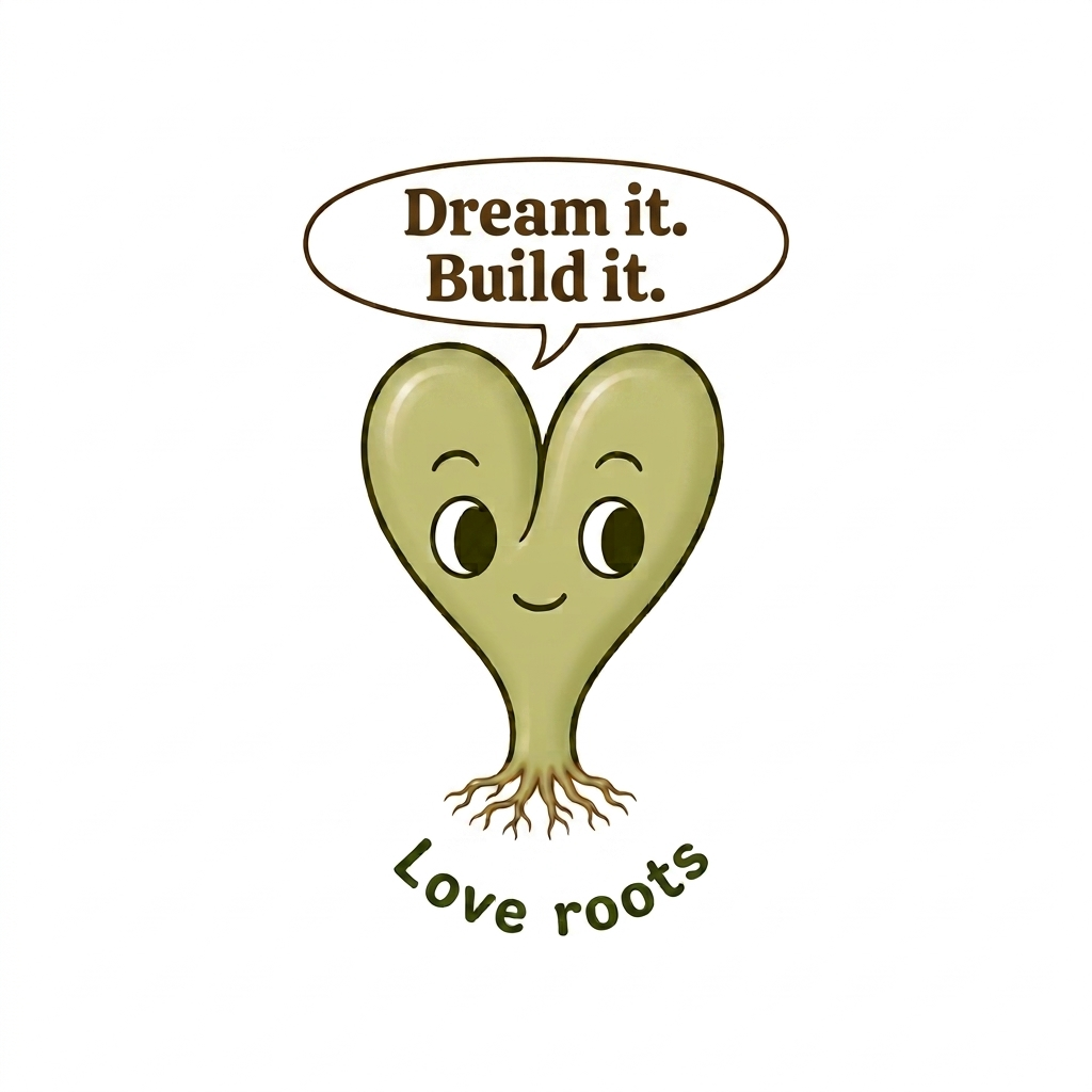Love Roots Dream It Build It graphic