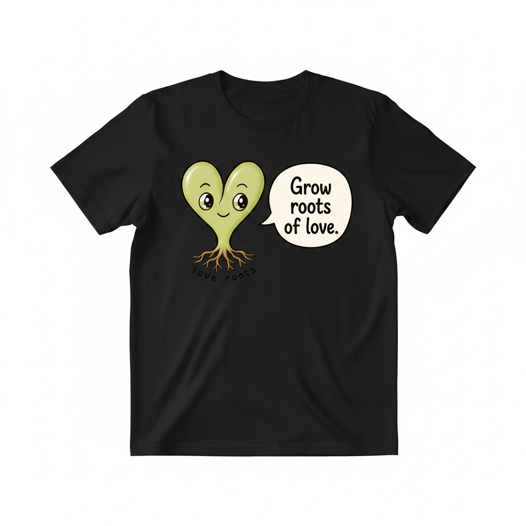 Grow Roots of Love black unisex t-shirt – Love Roots