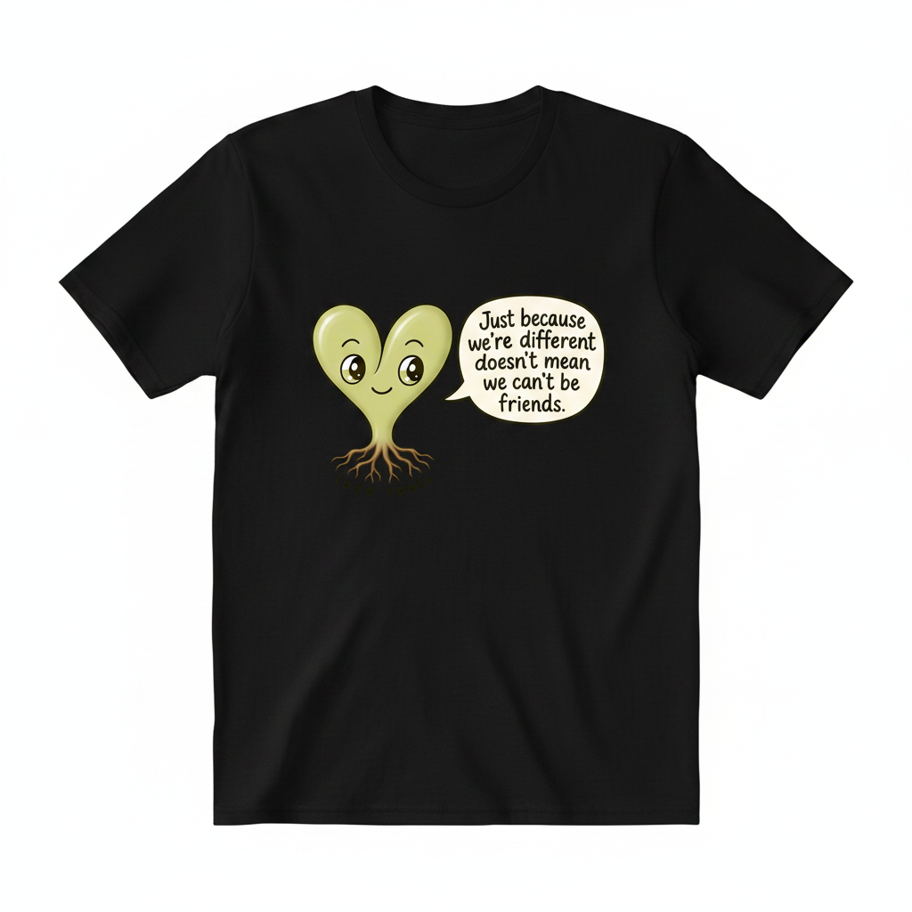 Just Because We're Different black unisex t-shirt – Love Roots