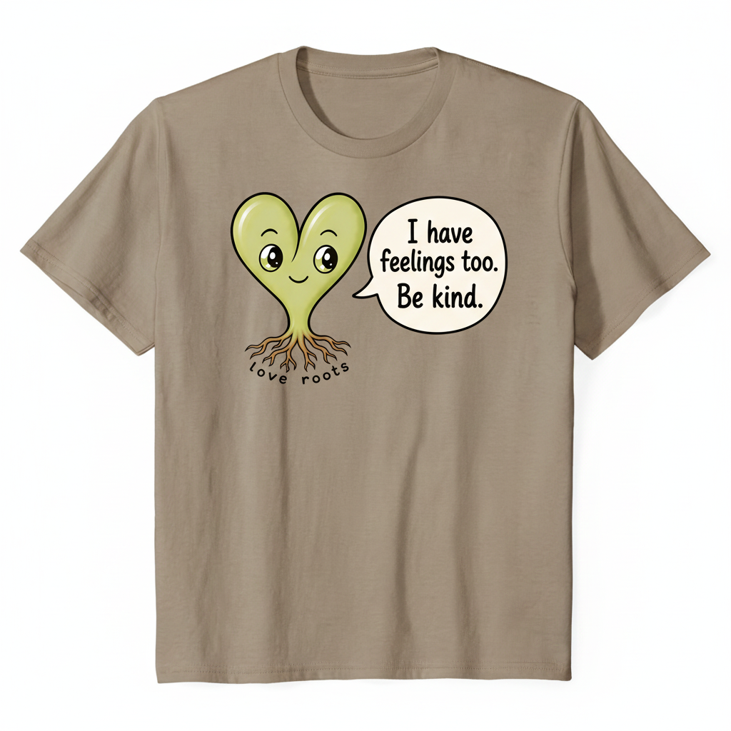 I Have Feelings Too Be Kind light brown unisex t-shirt – Love Roots