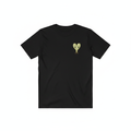 Black tee front - Love Roots heart character