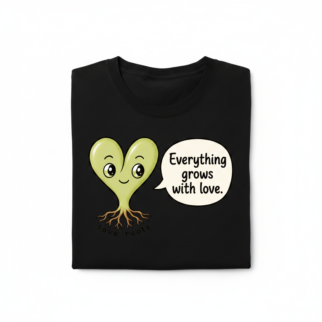 Everything Grows With Love black unisex t-shirt – Love Roots