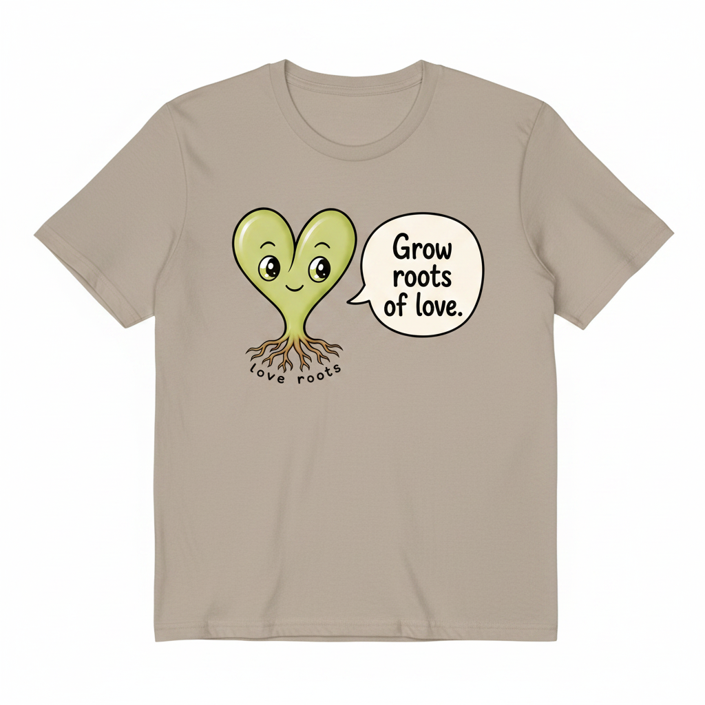 Grow Roots of Love light brown unisex t-shirt – Love Roots