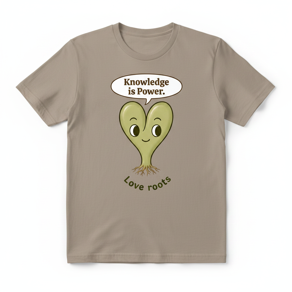 Knowledge is Power light brown unisex t-shirt – Love Roots