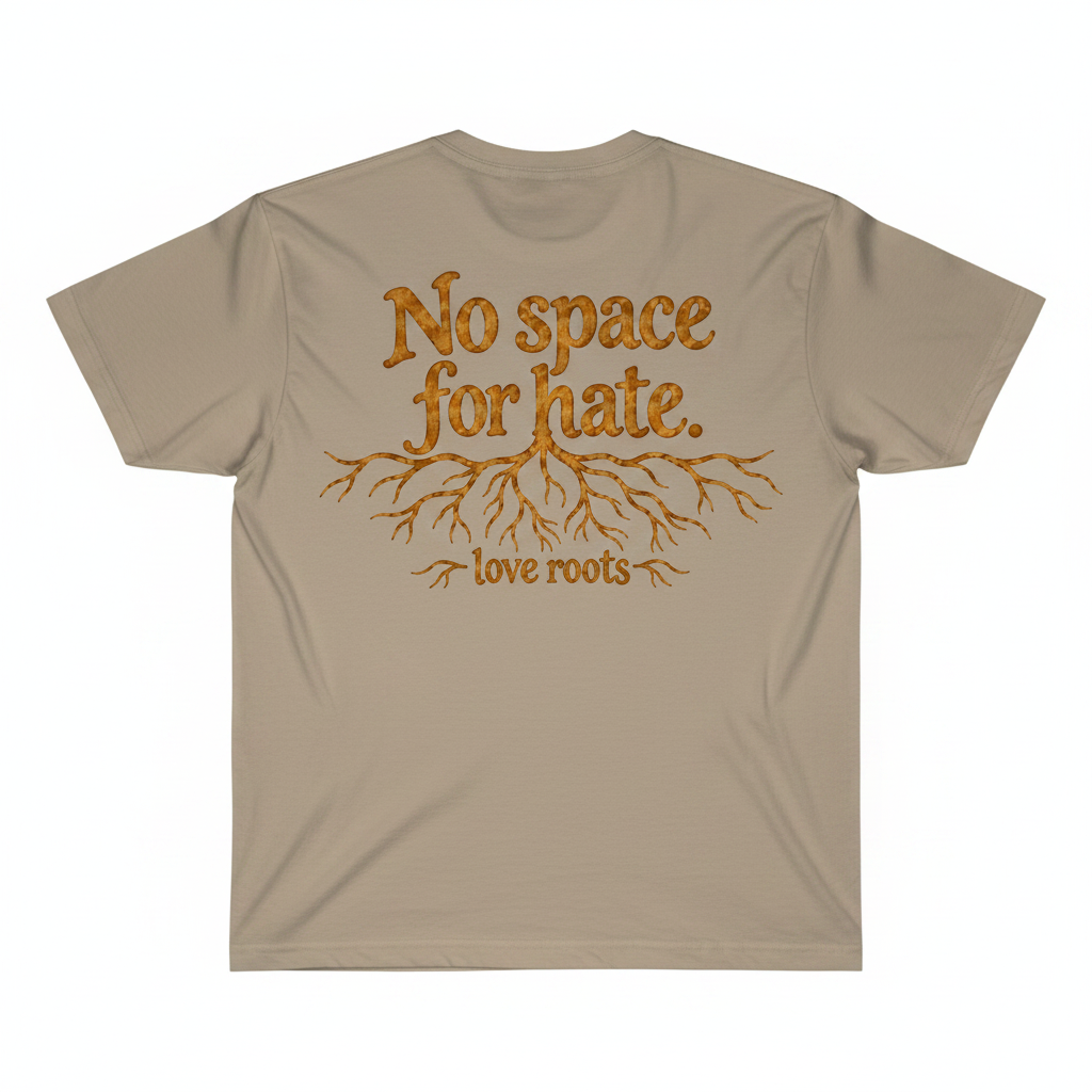 Light brown tee back - No space for hate