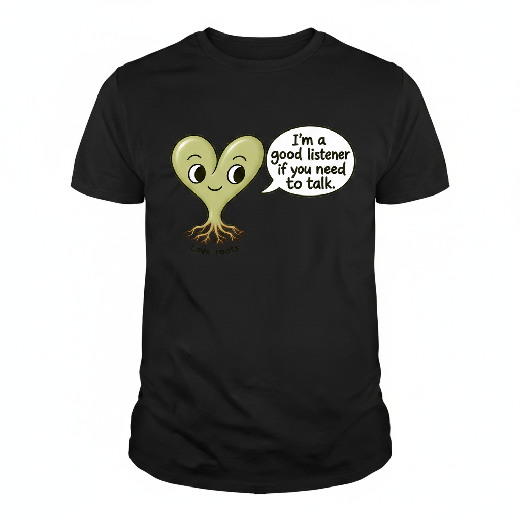 I'm a Good Listener If You Need to Talk black unisex t-shirt – Love Roots