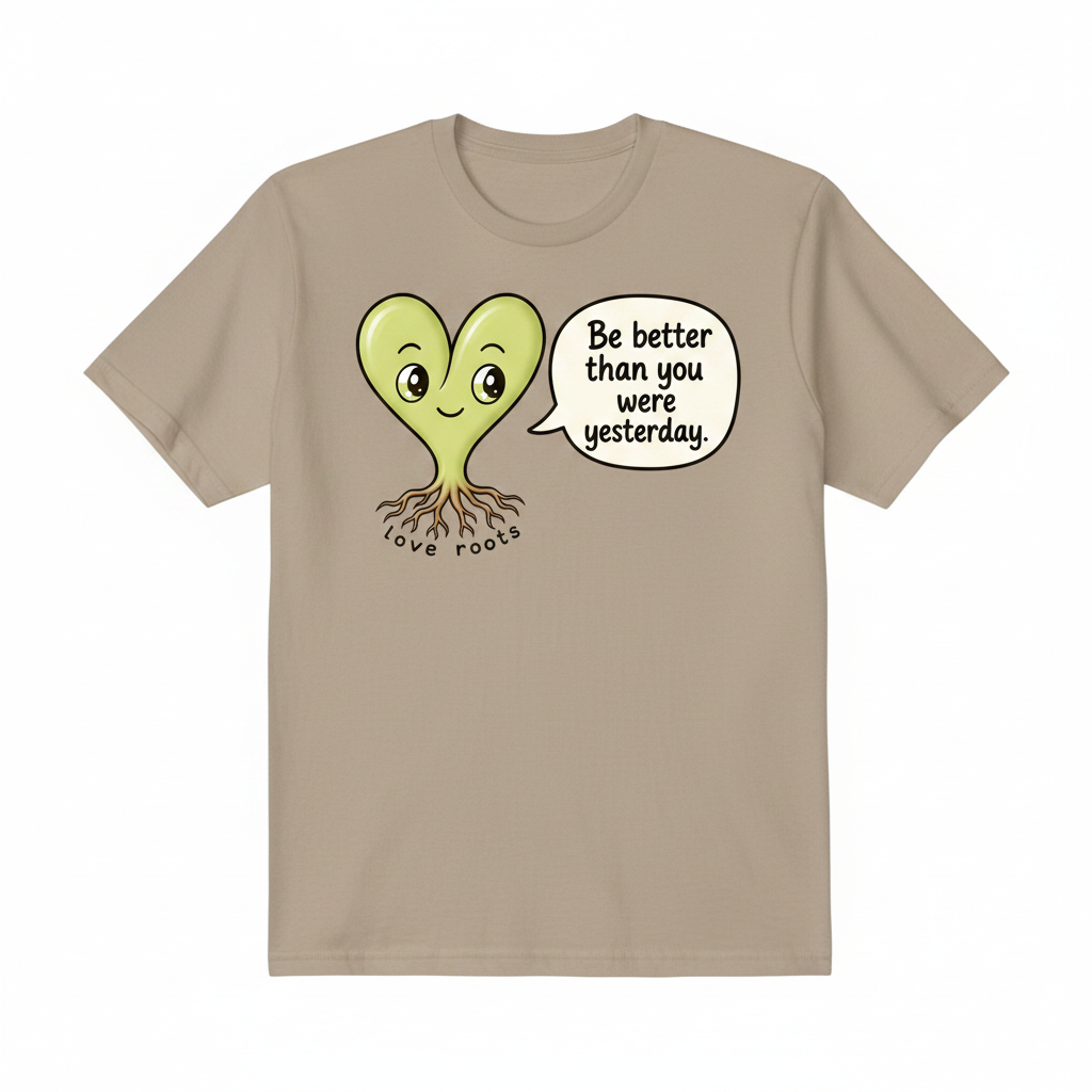 Be Better Than You Were Yesterday light brown unisex t-shirt – Love Roots