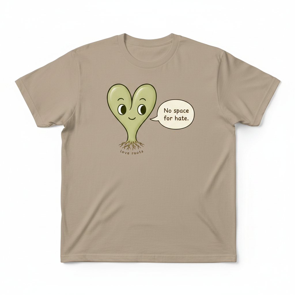 No Space for Hate light brown unisex t-shirt – Love Roots