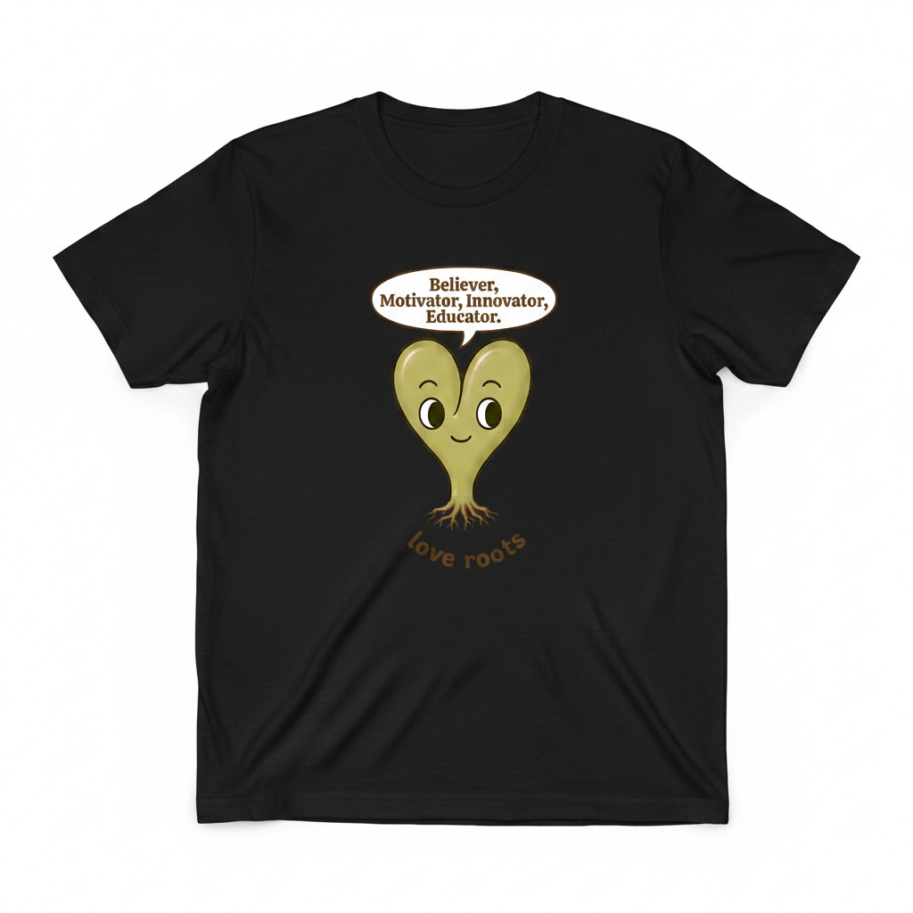 Believer Motivator Innovator Educator black unisex t-shirt – Love Roots