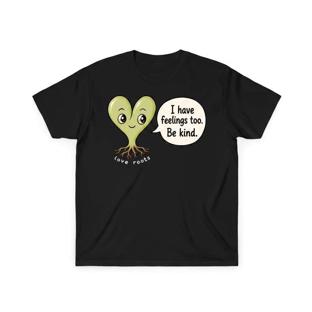 I Have Feelings Too Be Kind black unisex t-shirt – Love Roots