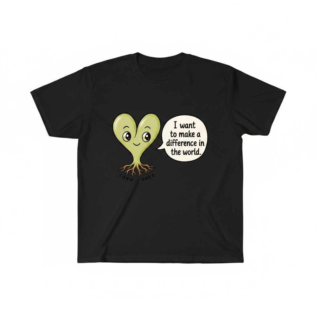 I Want to Make a Difference in the World black unisex t-shirt – Love Roots