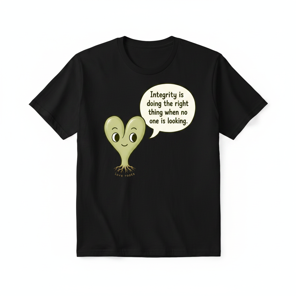 Love Roots Integrity is Doing the Right Thing black unisex t-shirt