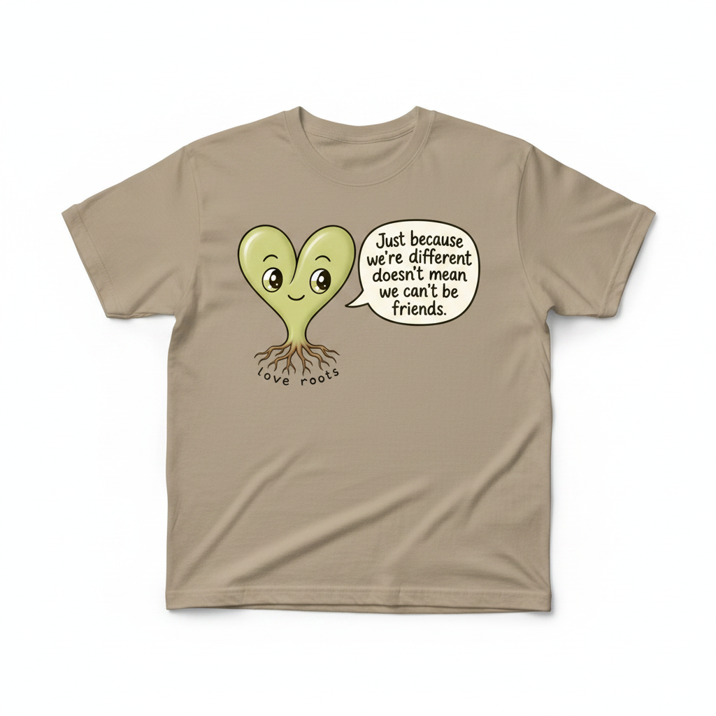 Just Because We're Different light brown unisex t-shirt – Love Roots