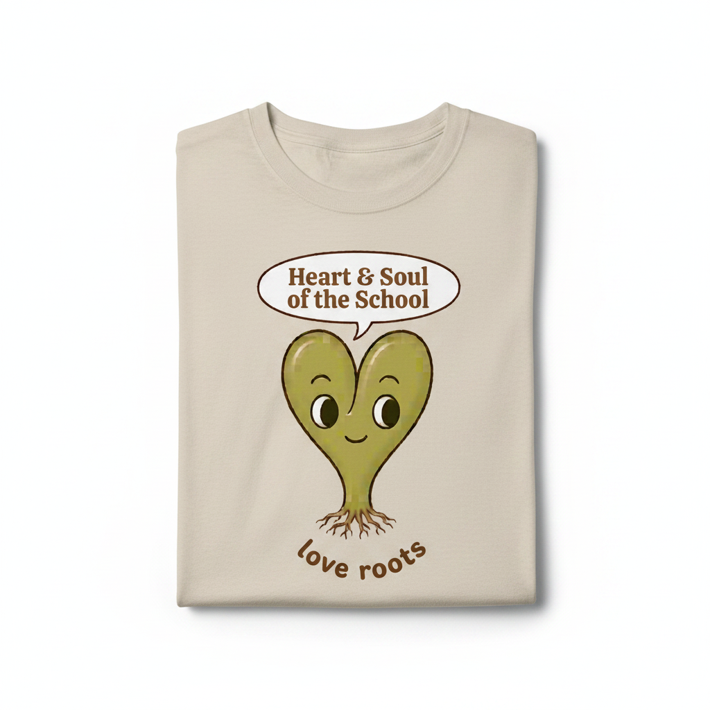 Heart & Soul of the School light brown unisex t-shirt – Love Roots