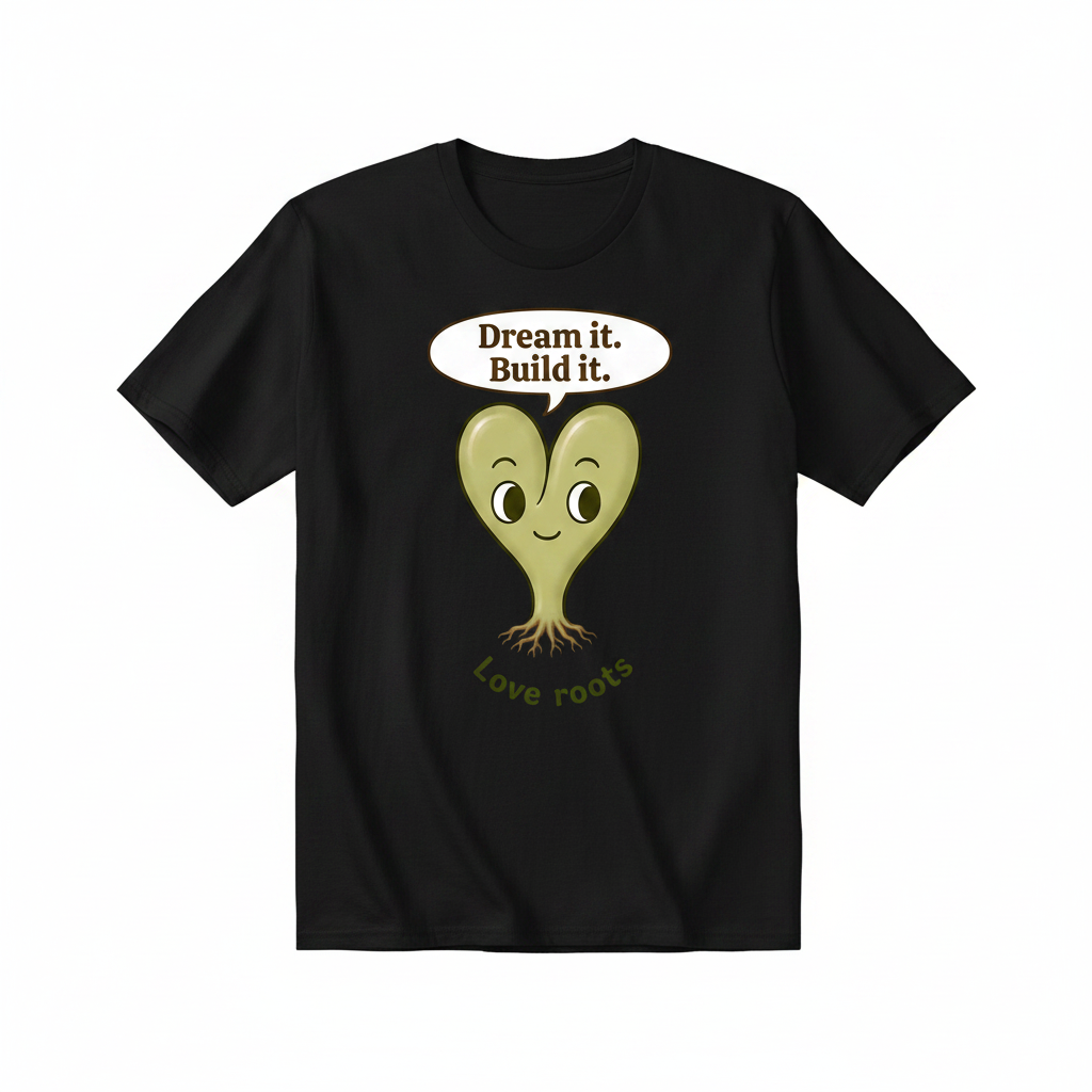 Dream It Build It black unisex t-shirt – Love Roots