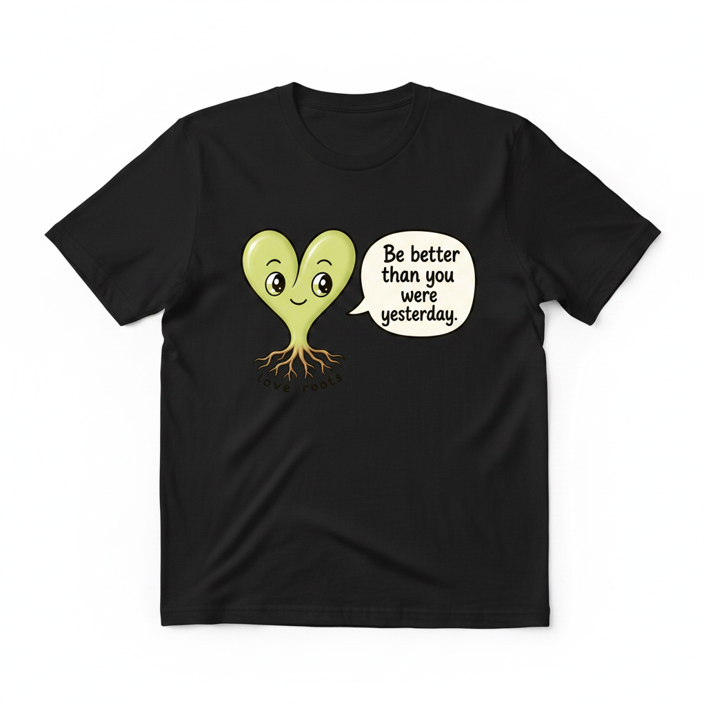Be Better Than You Were Yesterday black unisex t-shirt – Love Roots