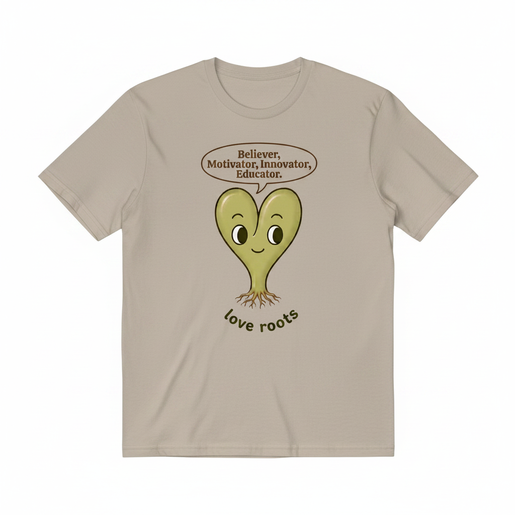Believer Motivator Innovator Educator light brown unisex t-shirt – Love Roots