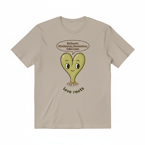 Believer Motivator Innovator Educator light brown unisex t-shirt – Love Roots